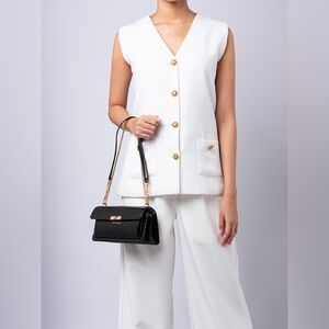 LIKE NEW Marc Jacobs Black Leather Chain Crosstown Crossbody Bag